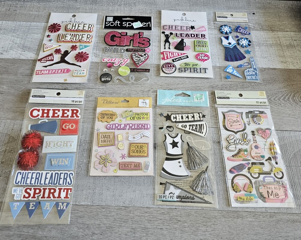 Sticker Lot Cheer Cheerleader Sports Scrapbooking 3D Stickers Jolee's RARE #57